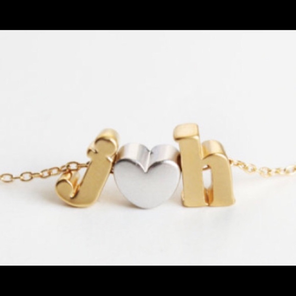 CUSTOM lowercase INITIALS NECKLACE - Picture 3 of 4